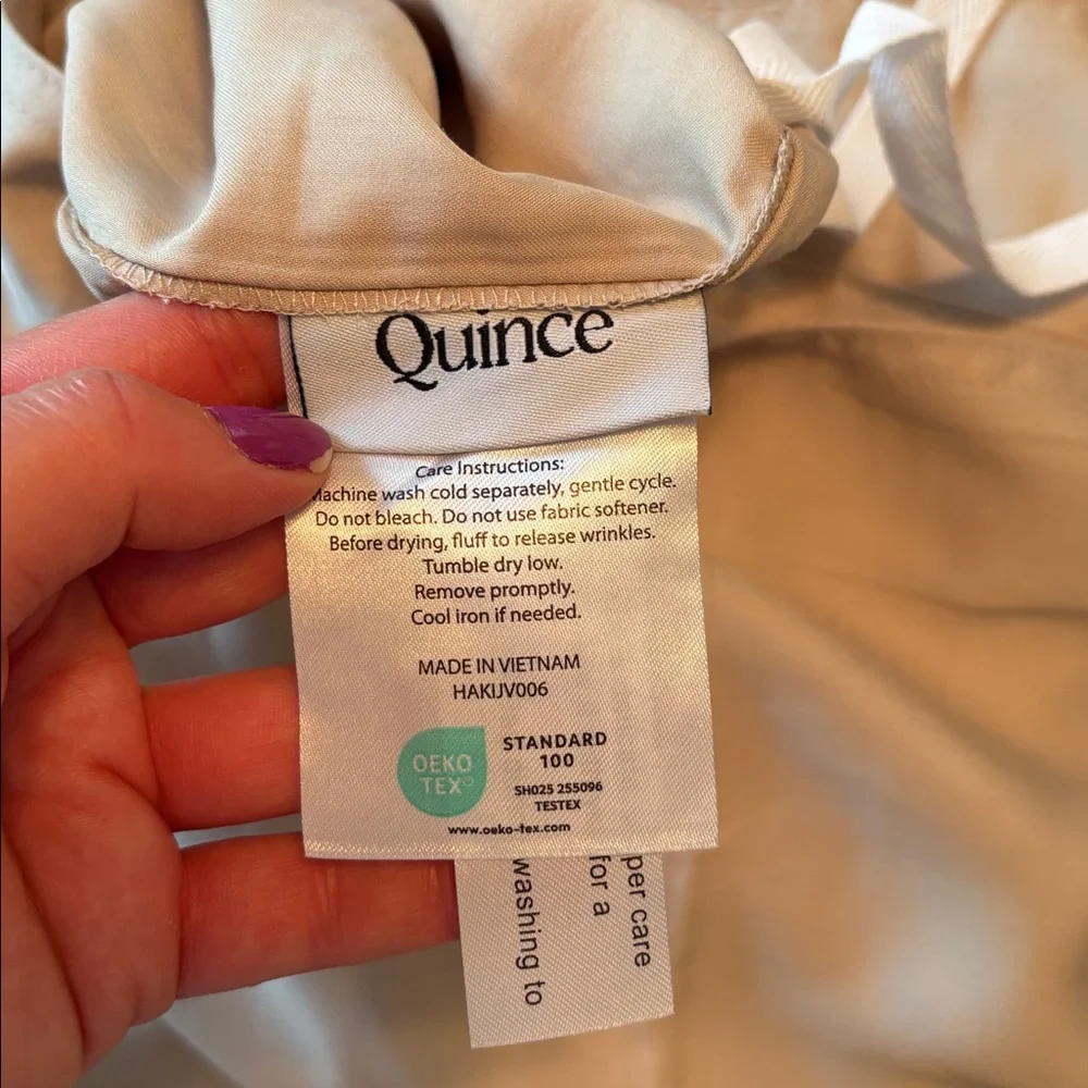 QUINCE Bamboo Duvet Cover King Cal King Sand